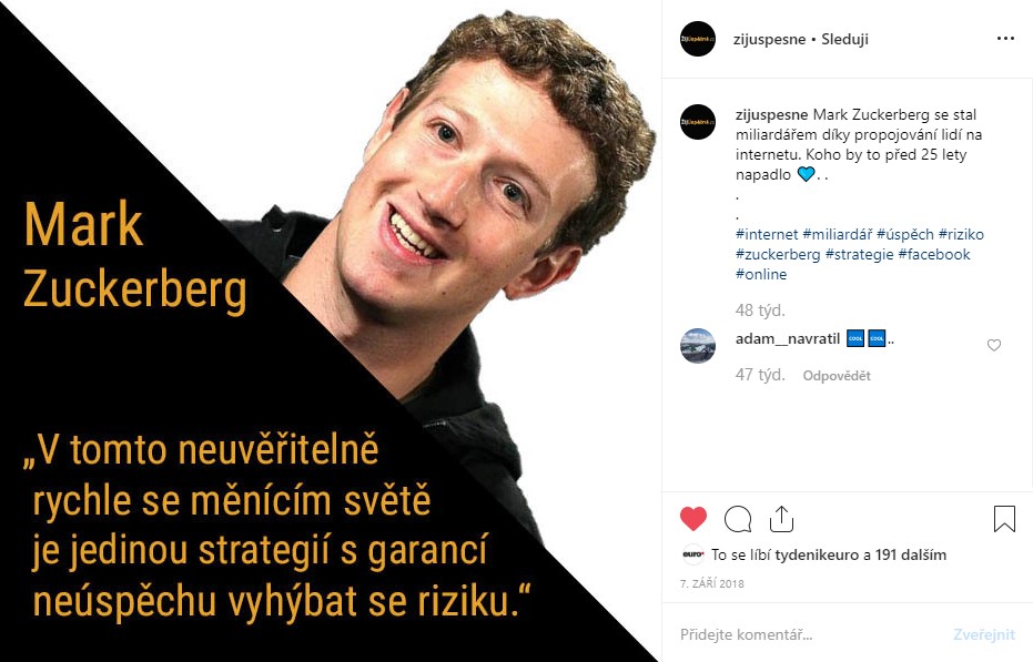 Studenská půjčka - Mark Zuckerberg