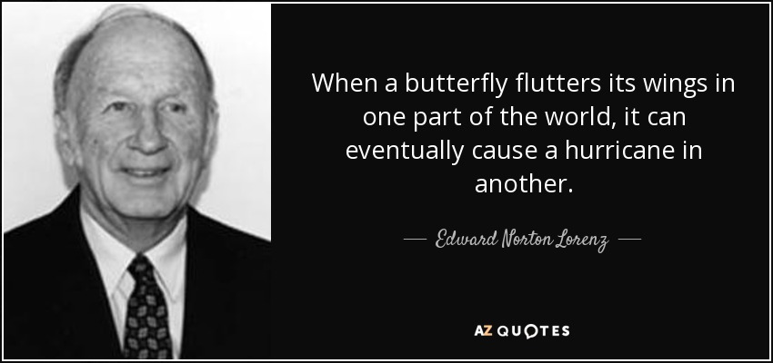 Efekt motýlích křídel poprvé popsal profesor Edward Lorenz.