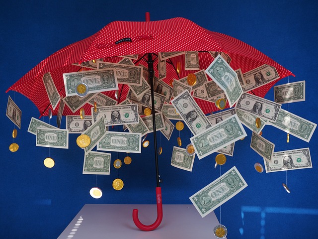 Deštník s penězi