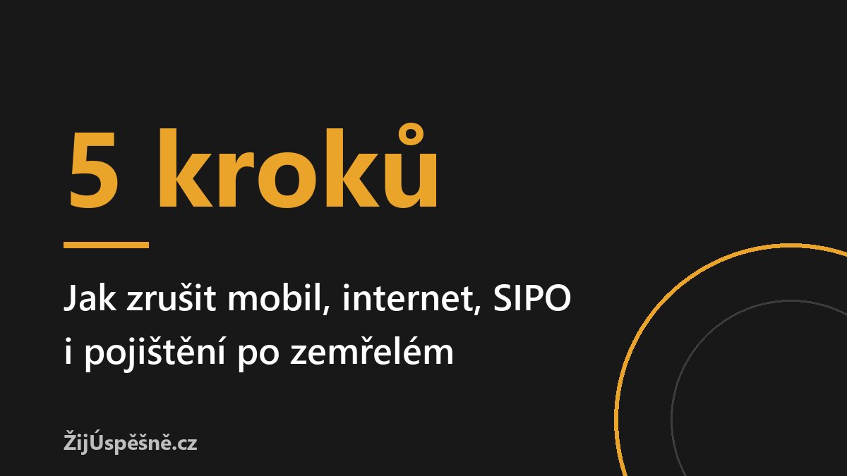 Grafika s pěti kroky, jak zrušit smlouvy po zemřelém